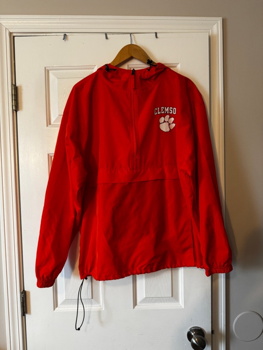 Champion Clemson Tigers Half-Zip Packable Windbreaker Jacket Men's XL 0581